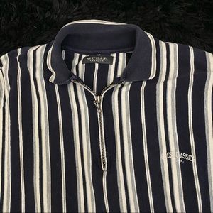Vintage Guess Stripe Collar Half Zip-Up